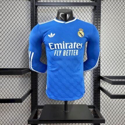 Mens Real Madrid 2025/26 Third Long Sleeve Jersey Player Version