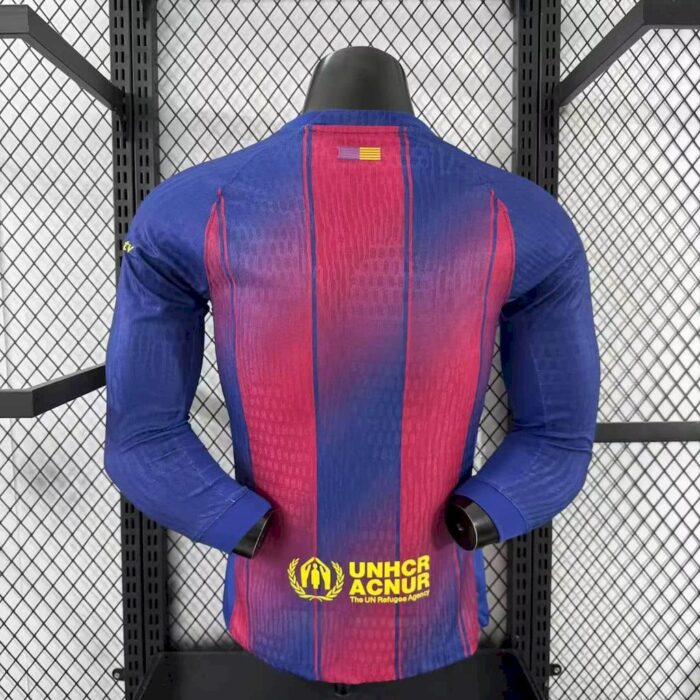 Mens Barcelona x Travis Scott 2025/26 Home Long Sleeve Jersey Player Version 1