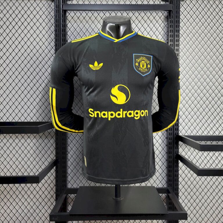 Mens Manchester United 2025/26 Third Long Sleeve Jersey Player Version