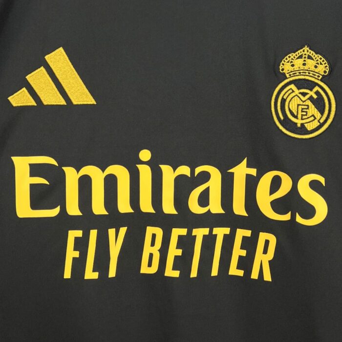 Mens Real Madrid 2025/26 Black and yellow Jersey 4