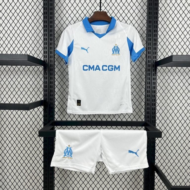 Kids Olympique Marseille 2025/26 Home Kit