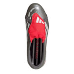 adidas Predator Fold Over Tongue Junior Firm Ground Football Boots – Grey/Red – view 5