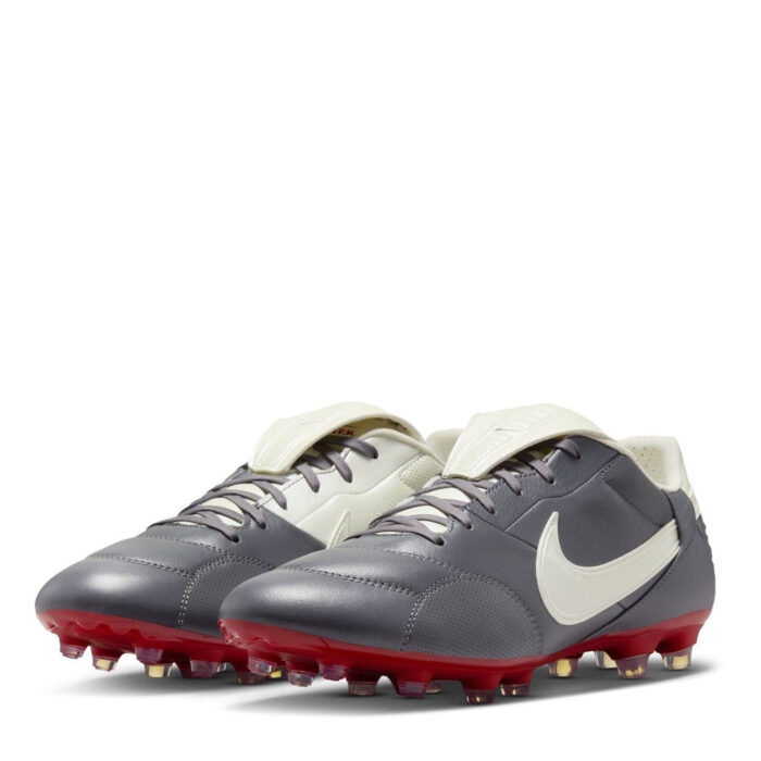 Nike Premier 3 Firm Ground Football Boots – Grey/Red - Image 4