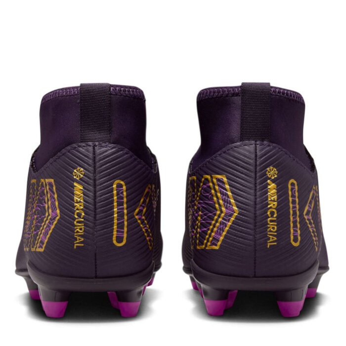 Nike Mercurial Superfly 10 Junior Firm Ground Football Boots – Purple/Ivory – view 5