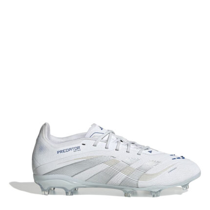 adidas Predator Junior Firm Ground Football Boots – White/Silver