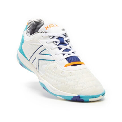 Kelme Indoor Football Boots – White/Aqua