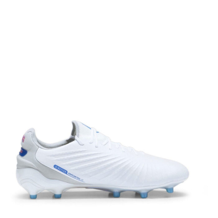 Puma Womens King Firm Ground Football Boots – White/Blue/Grey – view 4