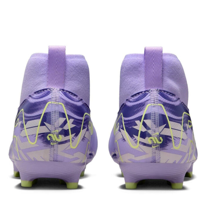 Nike Zoom Mercurial Superfly 10 Junior Firm Ground Football Boots – Purple/Volt – view 5