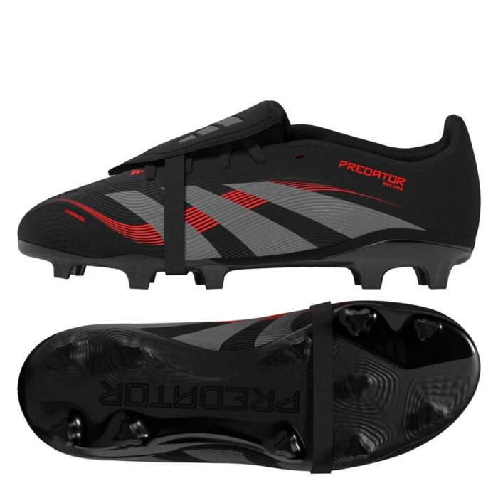 adidas Predator Junior Firm Ground Football Boots – Black/Grey – view 4