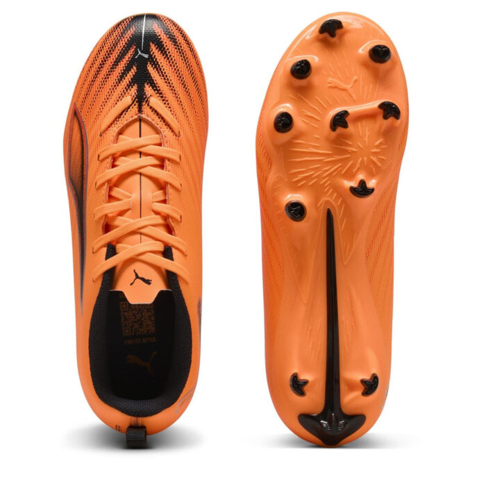 Puma Ultra 6 Junior Firm Ground Football Boots – Orange/Black - Image 3