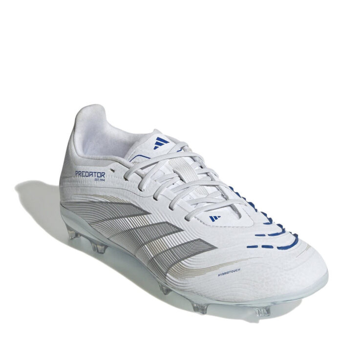 adidas Predator Junior Firm Ground Football Boots – White/Silver – view 3
