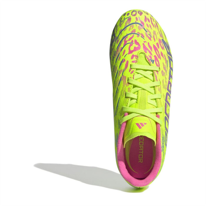 adidas Predator Junior Firm Ground Football Boots – Yellow/Pink – view 5