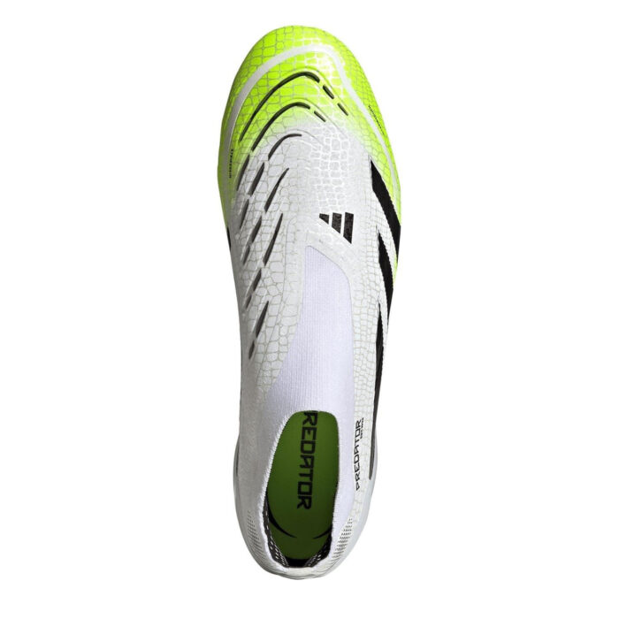 adidas Predator Firm Ground Football Boots – White/Blk/Lemon – view 5