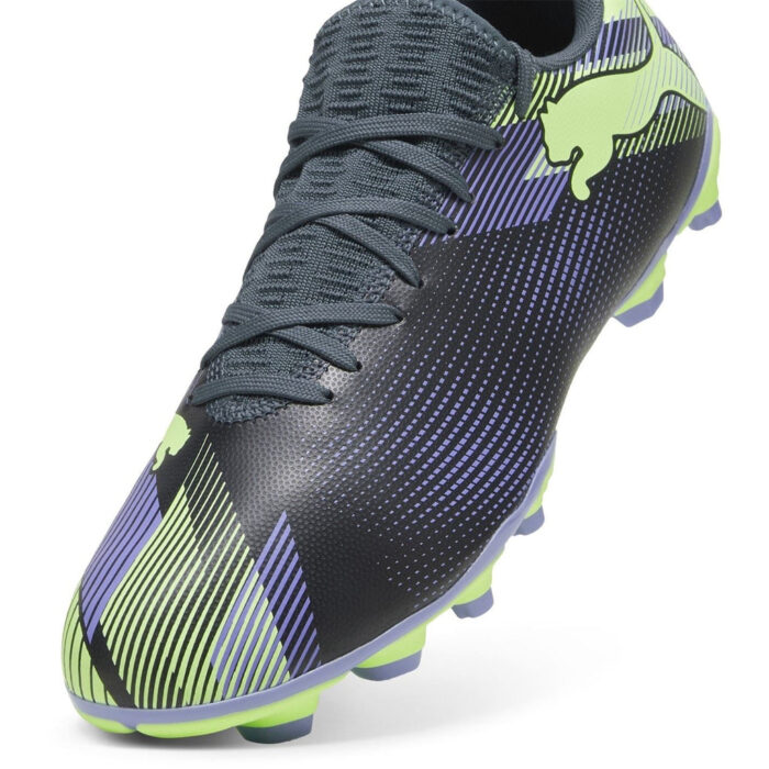 Puma Future 7 Firm Ground Football Boots – Grey/Purple/Grn – view 6
