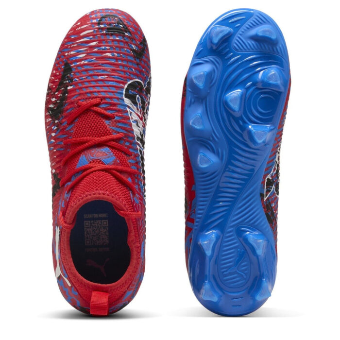 Puma Future 8 Junior Firm Ground Football Boots – Red/Blue - Image 3