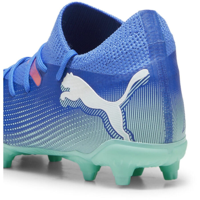 Puma Future 7 Junior Firm Ground Football Boots – Blue/Wht/Green – view 5