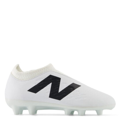 New Balance Tekela V4+ Magique Junior Firm Ground Football Boots – White/Black
