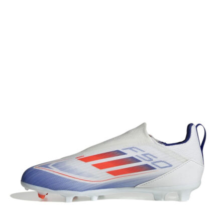 adidas F50 Junior Firm Ground Football Boots – White/Red/Blue – view 2