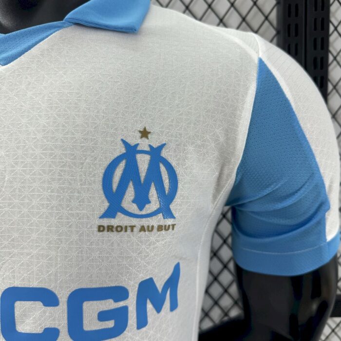 Mens Olympique Marseille 2025/26 Home Jersey Player Version 4
