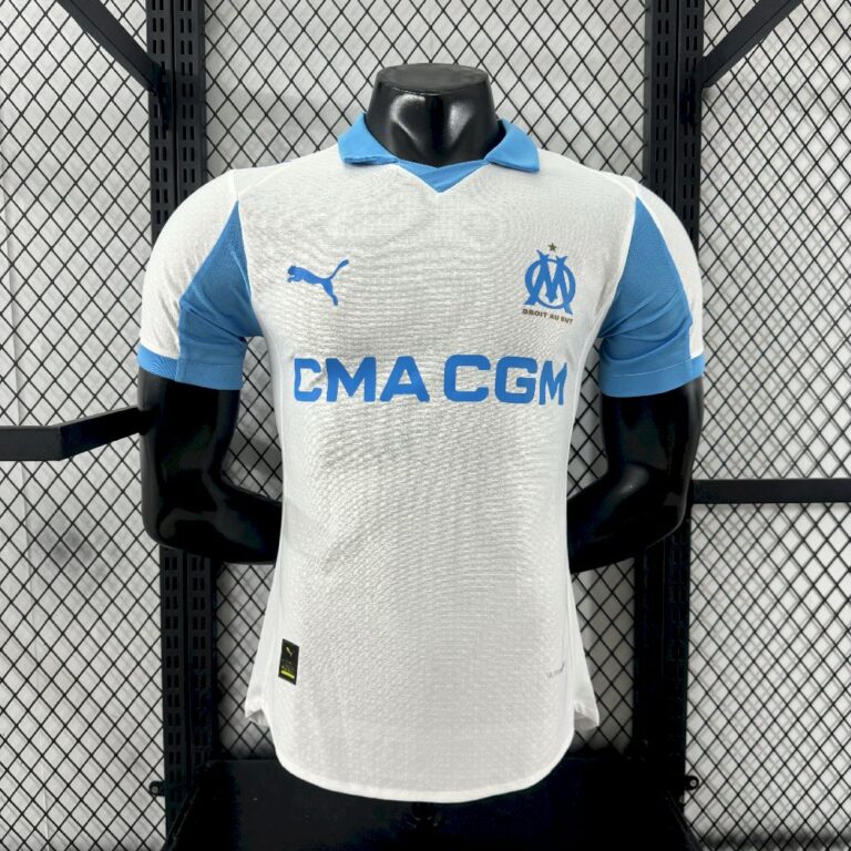 Mens Olympique Marseille 2025/26 Home Jersey Player Version