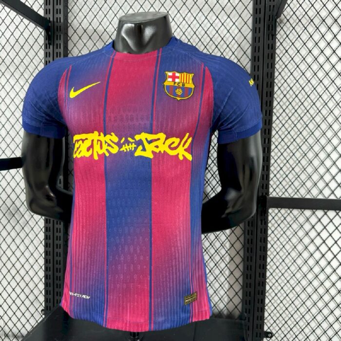 Mens Barcelona x Travis Scott 2025/26 Home Jersey Player Version 3
