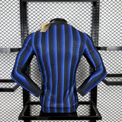 Mens Inter Milan 2025/26 Home Long Sleeve Jersey Player Version 1