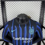 Mens Inter Milan 2025/26 Home Long Sleeve Jersey Player Version 3