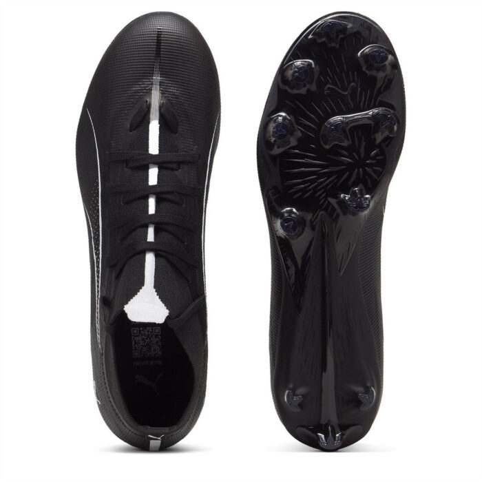 Puma Mens Ultra Firm Ground Football Boots – Black/White – view 4