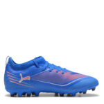 Puma Junior Multi-Ground Football Boots – ltrBl-Wht-GlwRd – view 4