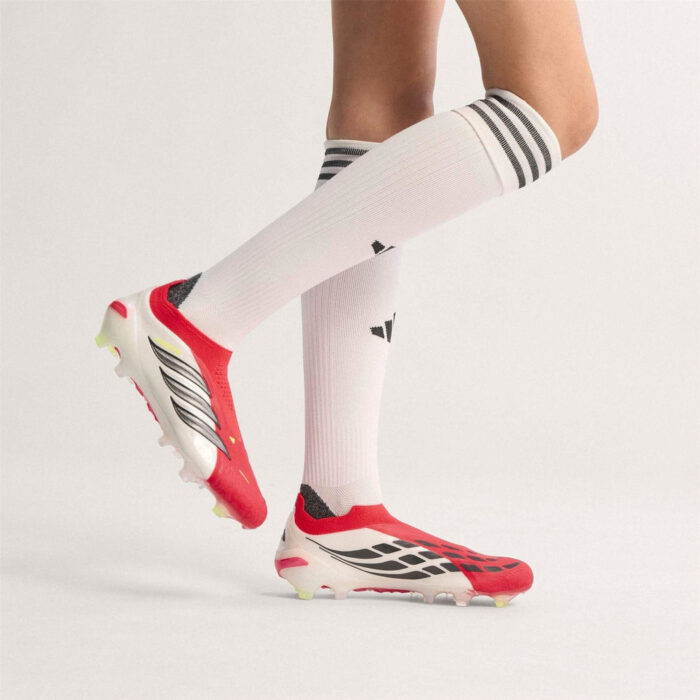 adidas Predator Firm Ground Football Boots – Red/Blk/White – view 3