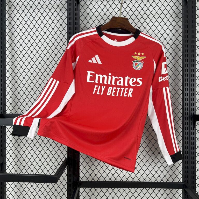 Mens Benfica 2025/26 Home Long Sleeve Jersey
