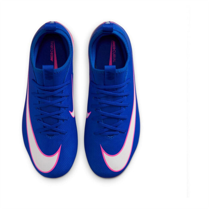 Nike Zoom Mercurial Vapor 16 Junior Firm Ground Football Boots – Blue/Wht/Pink – view 6