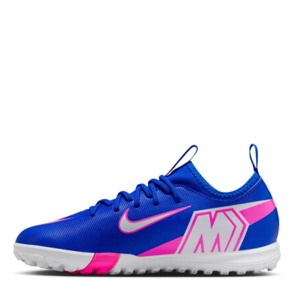Nike Zoom Mercurial Vapor 16 Junior Turf Football Boots – Blue/Wht/Pink – view 2