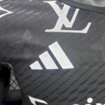 Mens Real Madrid 2025/26 Black Louis Vuitton Jersey Player Version 7