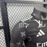 Mens Real Madrid 2025/26 Black Louis Vuitton Jersey Player Version 5