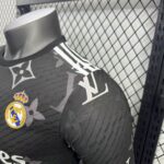 Mens Real Madrid 2025/26 Black Louis Vuitton Jersey Player Version 4