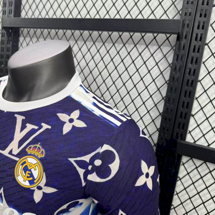 Mens Real Madrid 2025/26 Purple Louis Vuitton Jersey Player Version 4