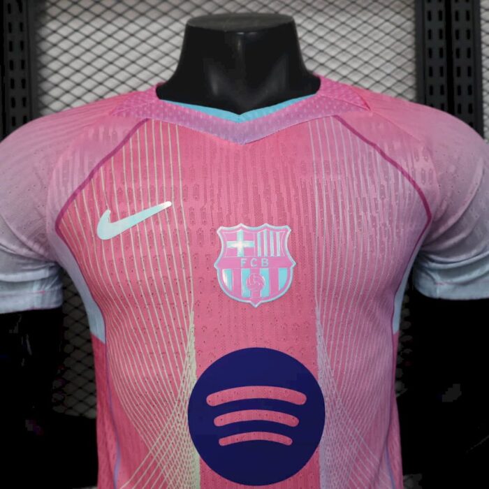 Mens Barcelona 2025/26 Pink Jersey Player Version 3