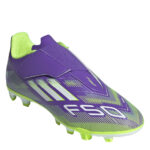adidas F50 Junior Firm Ground Football Boots – Purple/White – view 3