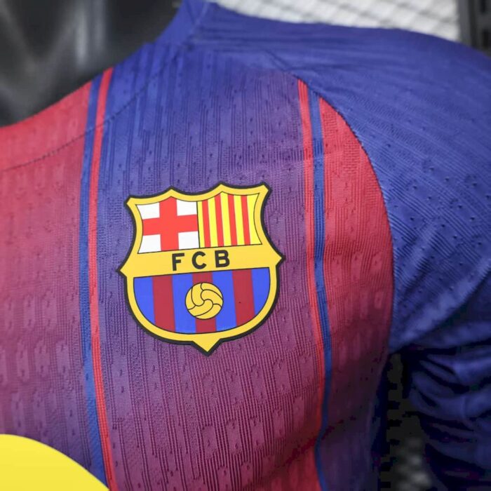 Mens Barcelona 2025/26 Home Long Sleeve Jersey Player Version 10