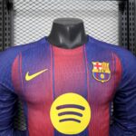 Mens Barcelona 2025/26 Home Long Sleeve Jersey Player Version 8