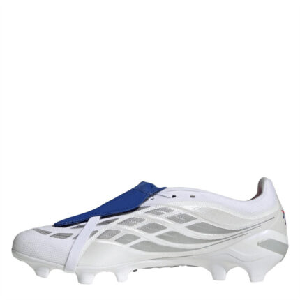 adidas Mens Predator Fold Over Tongue Firm Ground Football Boots – White/Blue – view 2
