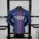 Mens Paris Saint-Germain 2025/26 Home Long Sleeve Jersey Player Version