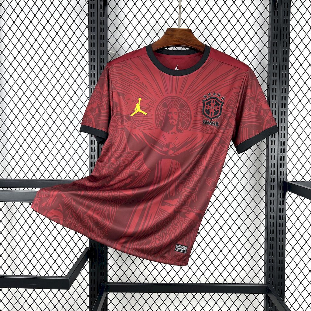 202507081422291.jpg Mens Brazil 2025/26 Jordan Maroon Jersey