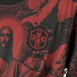 Mens Brazil 2025/26 Jordan Black and Red Jersey 4