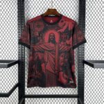 Mens Brazil 2025/26 Jordan Black and Red Jersey 2