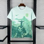 Mens Brazil 2025/26 Green and white Jersey 2