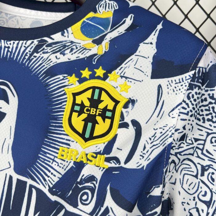 Mens Brazil 2025/26 Blue and white Jersey 3