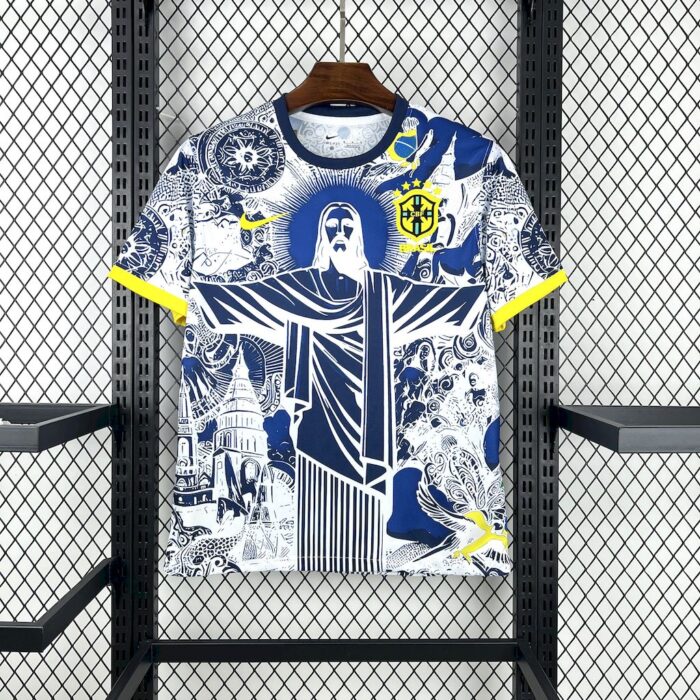 Mens Brazil 2025/26 Blue and white Jersey 2