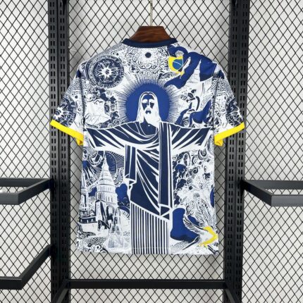 Mens Brazil 2025/26 Blue and white Jersey 1